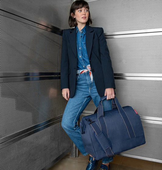 Bolso de viaje allrounder L - herringbone dark blue