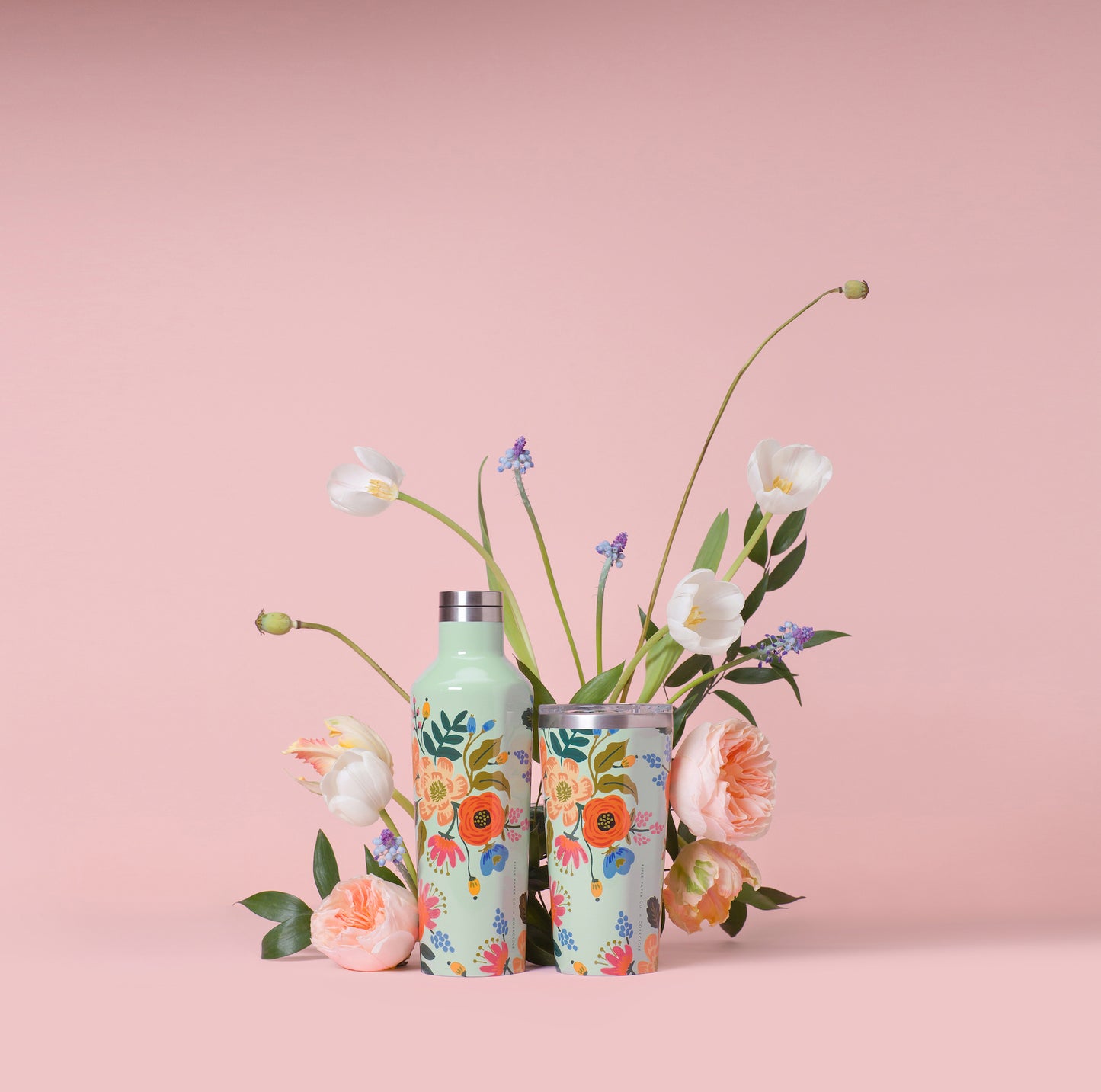 Copa Térmica 355ml Rifle Paper Gloss Mint Lively Floral