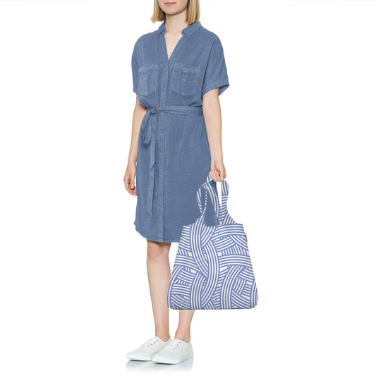 Bolsa de Compras plegable - zebra light blue