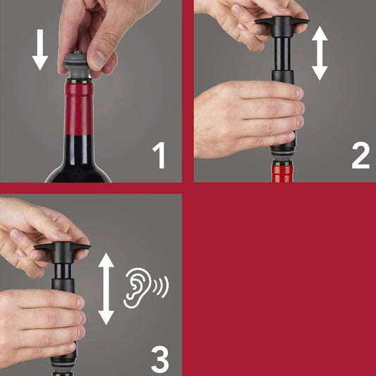 Bomba y Tapón de Vacío para vino