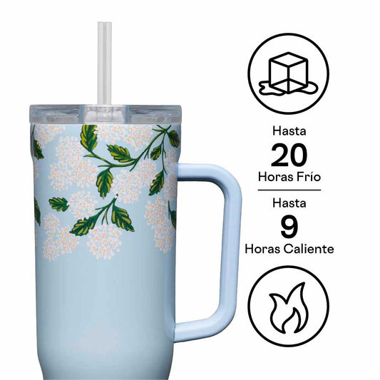 Vaso Térmico Cruiser 1.200ml Rifle Paper Gloss Blue Hydrangea