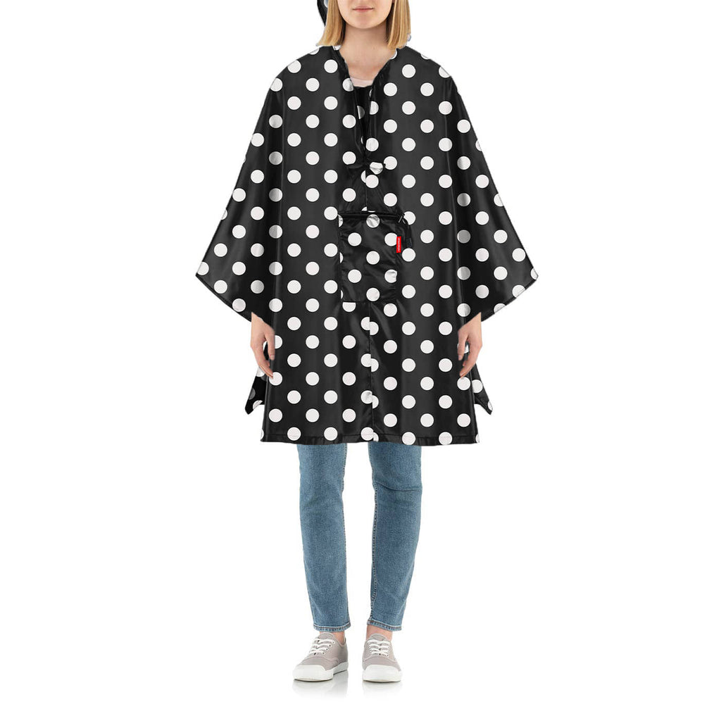 Poncho plegable - dots white