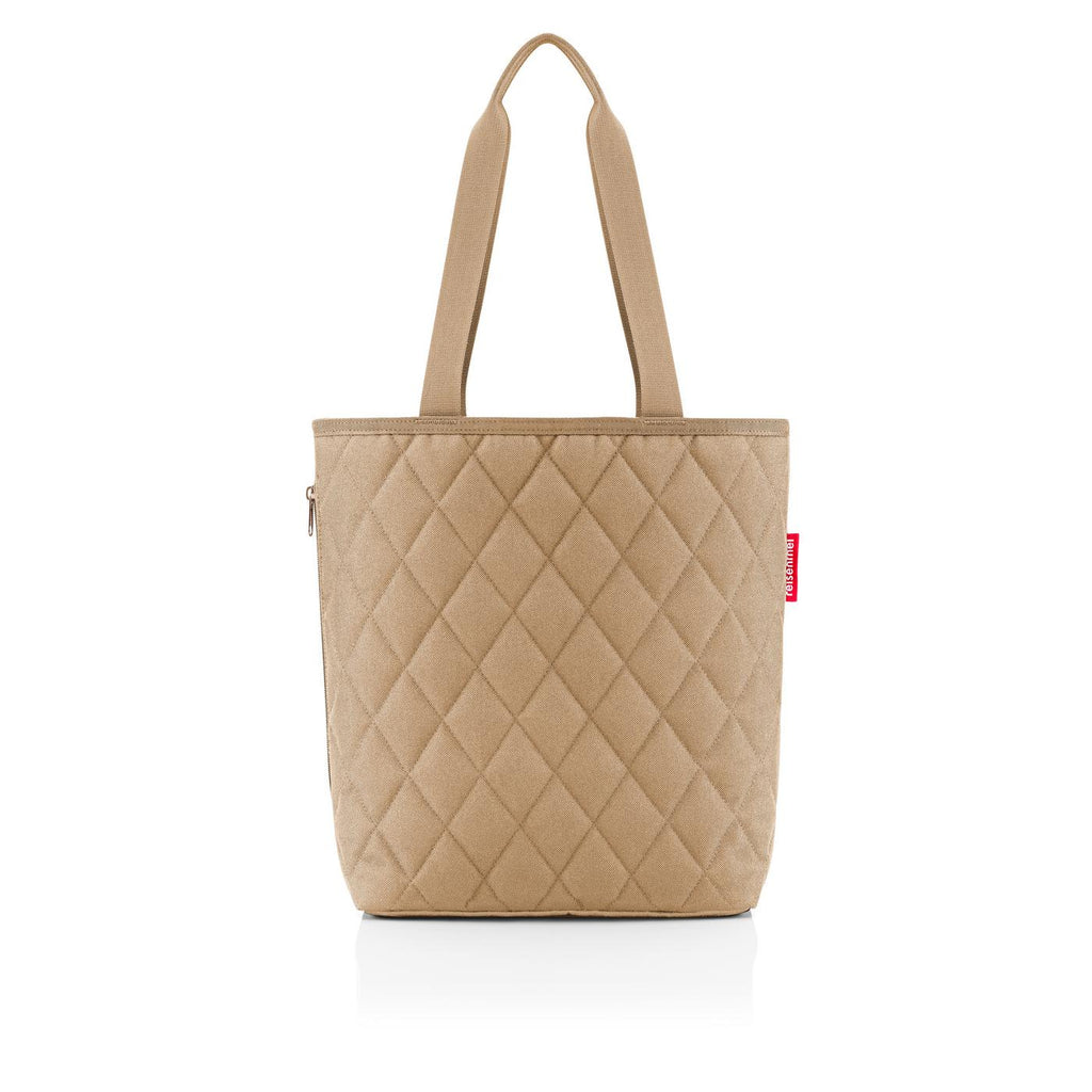 Cartera shopper M rhombus - ginger