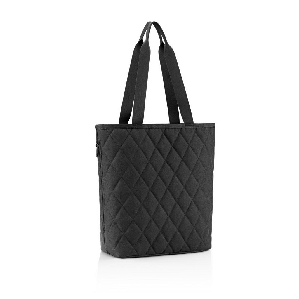 Cartera shopper M rhombus - black