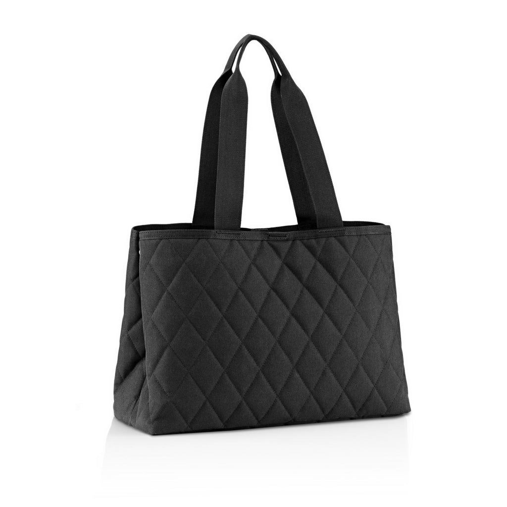 Cartera shopper L rhombus - black