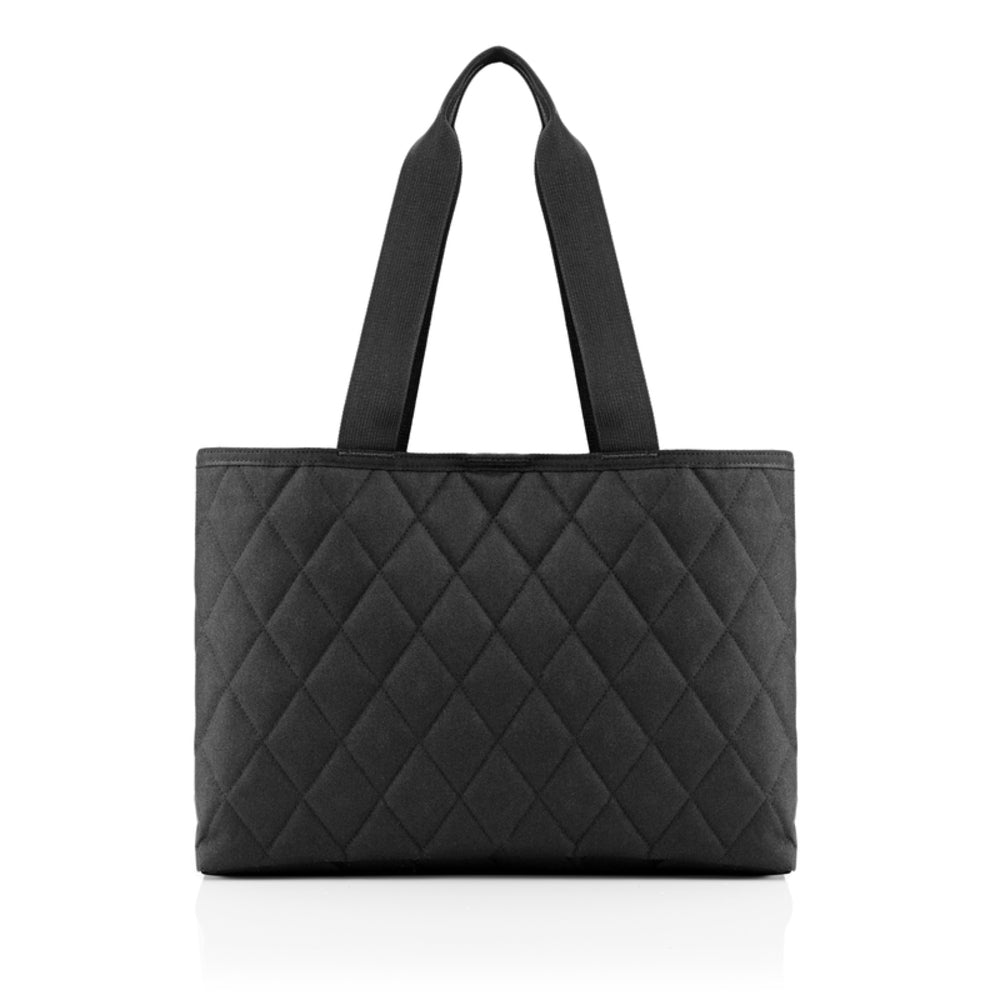 Cartera shopper L rhombus - black