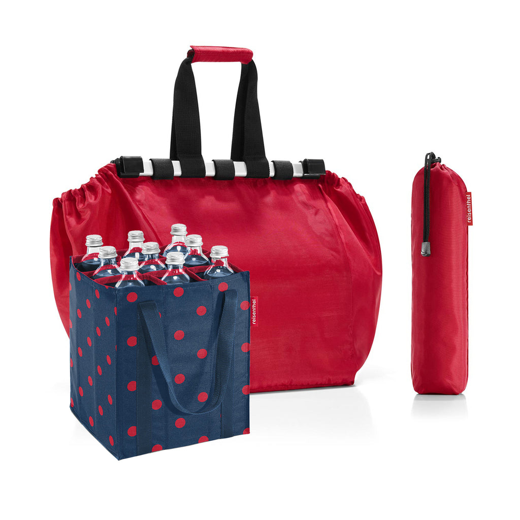 Pack botellero+bolsa de compras - Mix Dots Red / Red