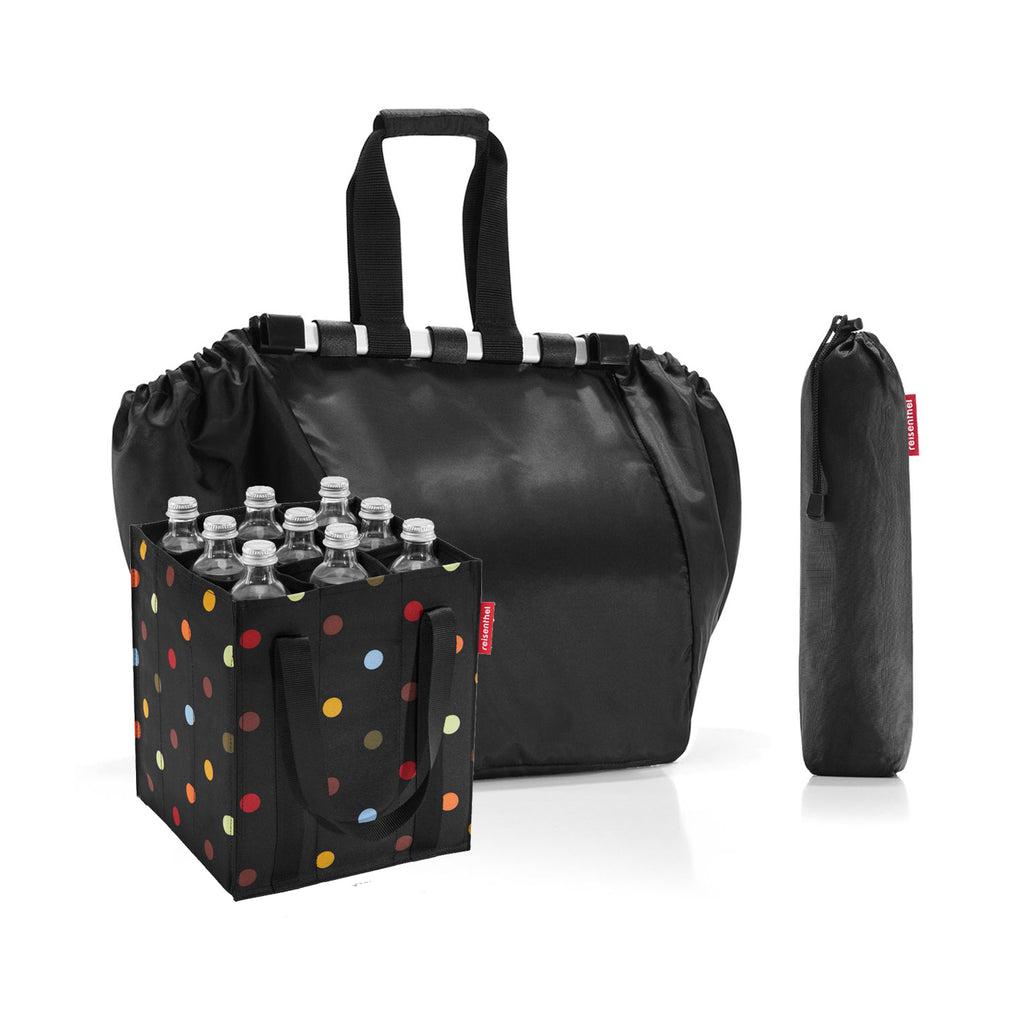 Pack botellero+bolsa de compras - Dots / Black