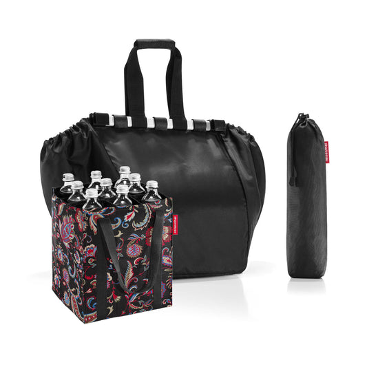 Pack botellero+bolsa de compras - Paisley Black / Black