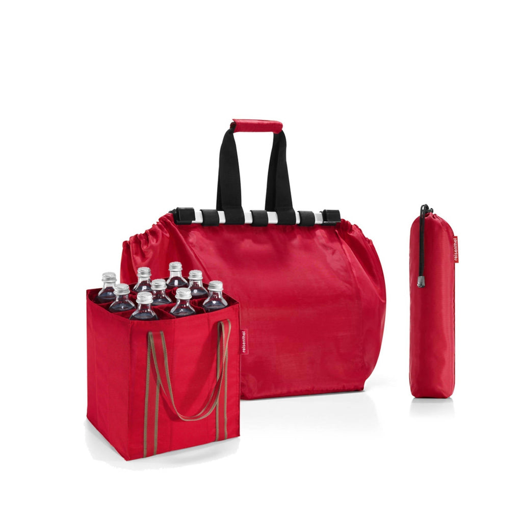 Pack botellero+bolsa de compras - Red