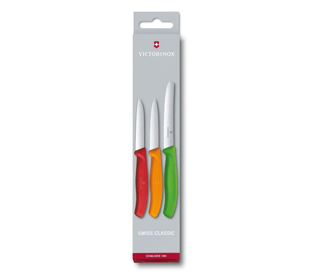 Set de cuchillos mondadores Swiss Classic Colores, 3 piezas