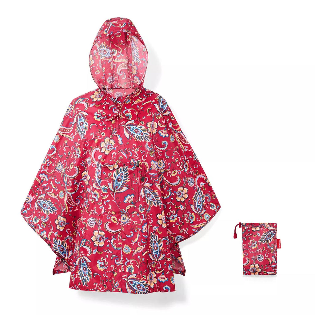 Poncho plegable - paisley ruby