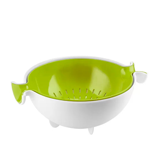 Colador y Bowl Spin&Drain Verde Lima