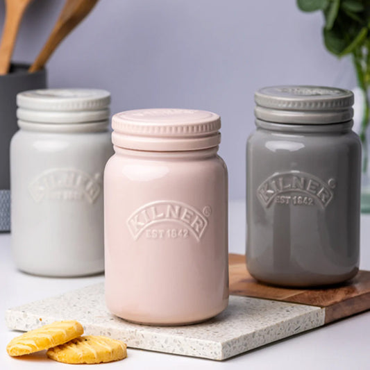 Frasco Push Top Cerámica Gris 0.6 Lt.