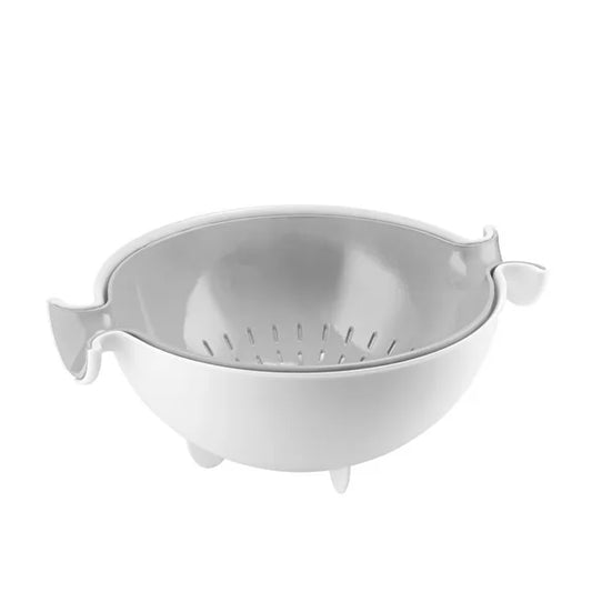 Colador y Bowl Spin&Drain Gris