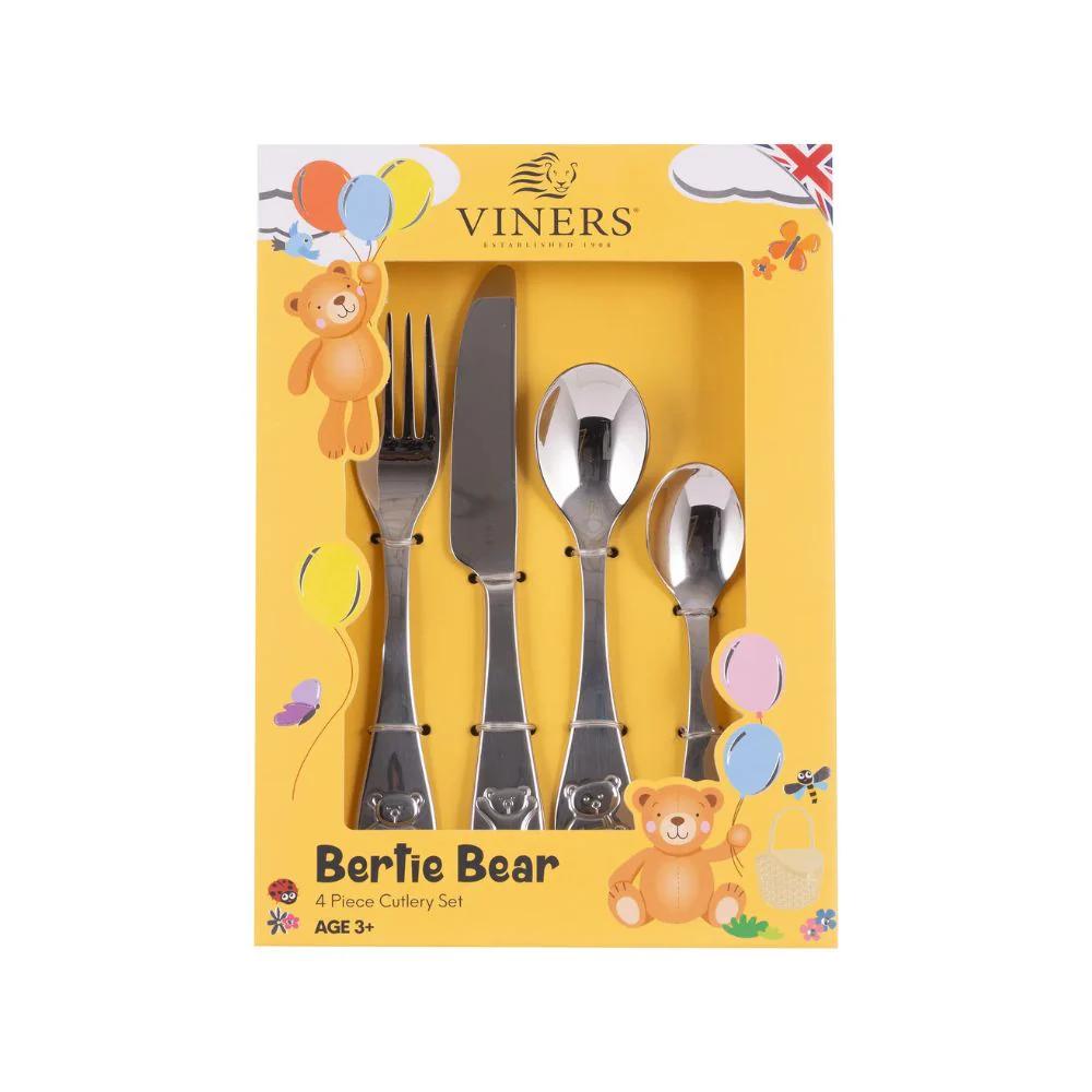 Set Cubiertos Niños Bertie Bear 4 Pzas