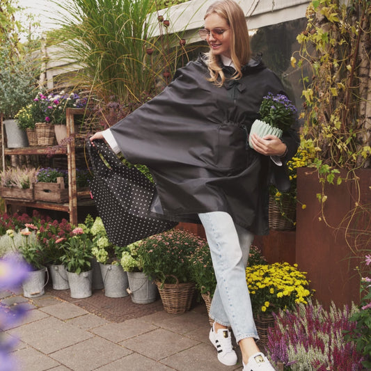 Poncho plegable - black